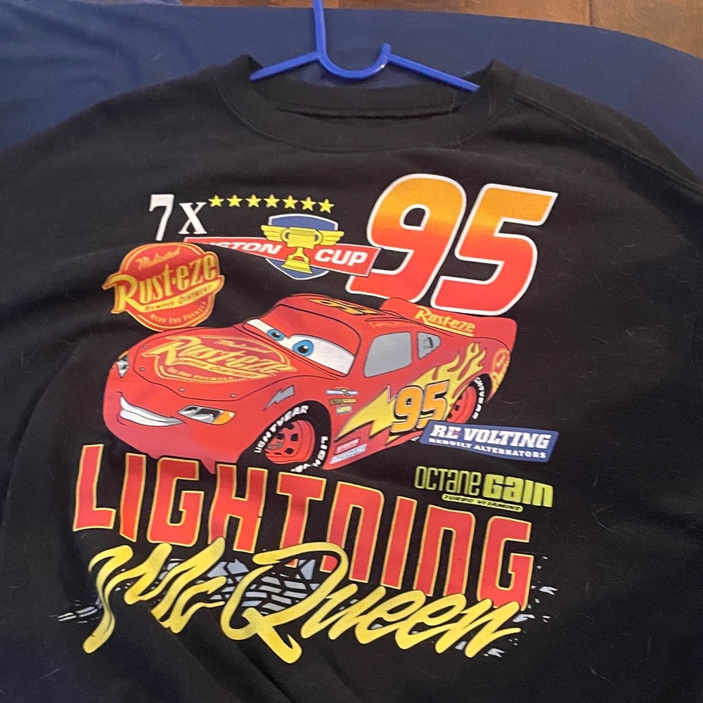 Disney Pixar Cars Lightning McQueen Kids Black Graphic Sweatshirt